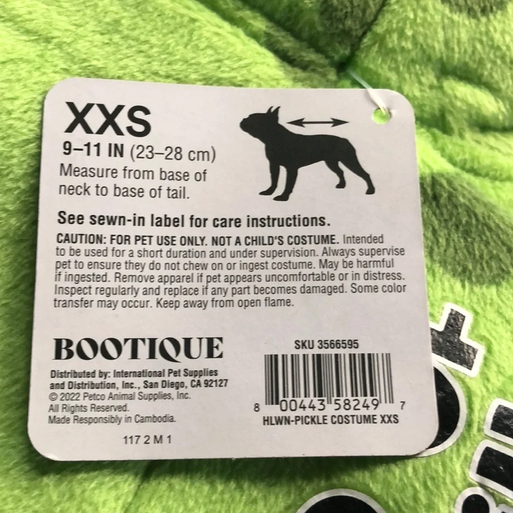 NWT Halloween pickle dog cat costume XXS